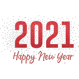 Happy New Year 2021 Glittering Rhinestone Iron On